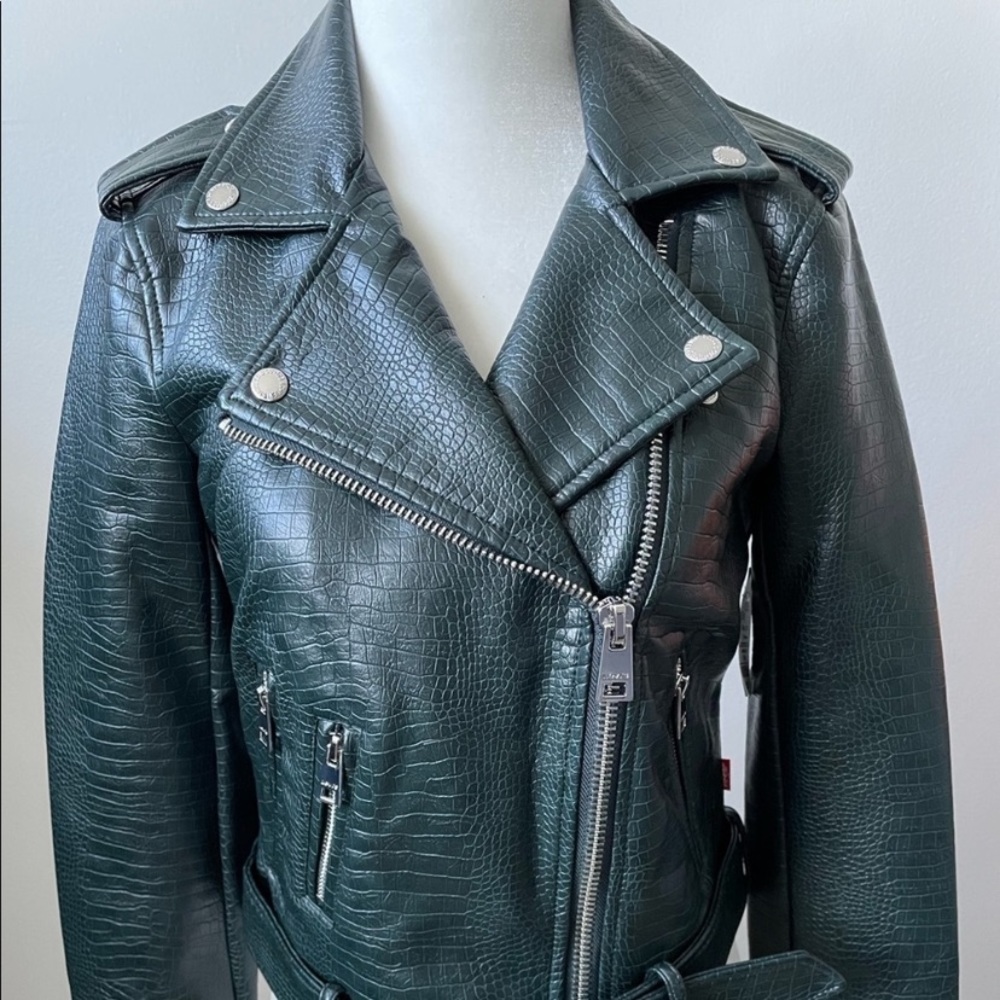 Never worn green crocodile jacket . Tags still on, size small